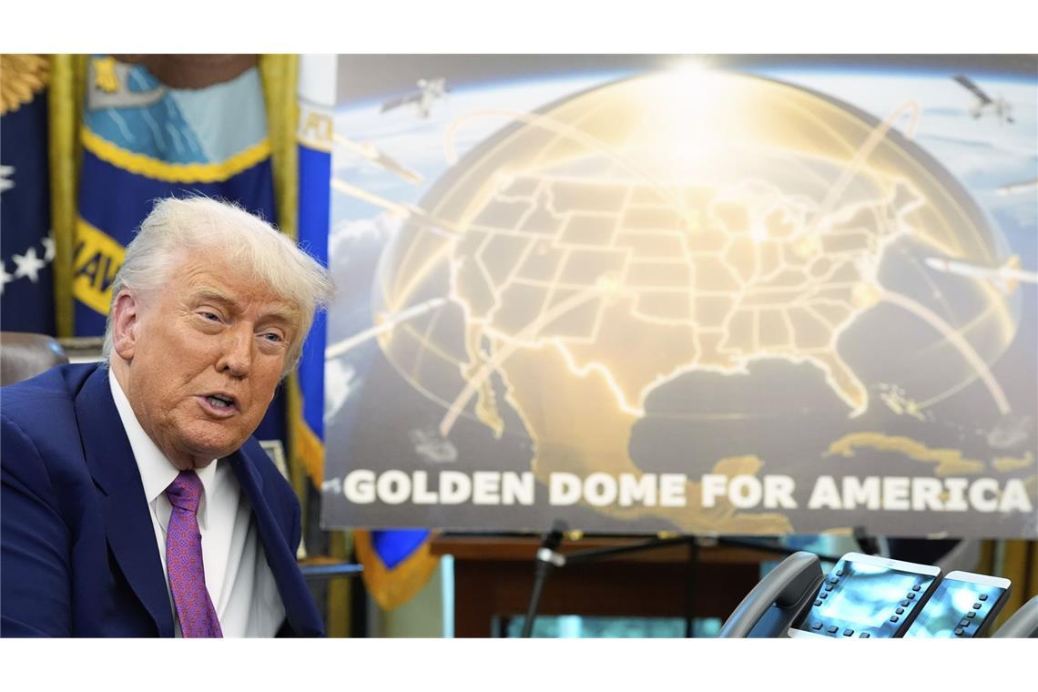 Trump: „Golden Dome“ für Kanada bei US-Beitritt gratis US-Präsident Donald Trump plant ein Schutzsystem nach dem Vorbild des israelischen „Iron Dome“.