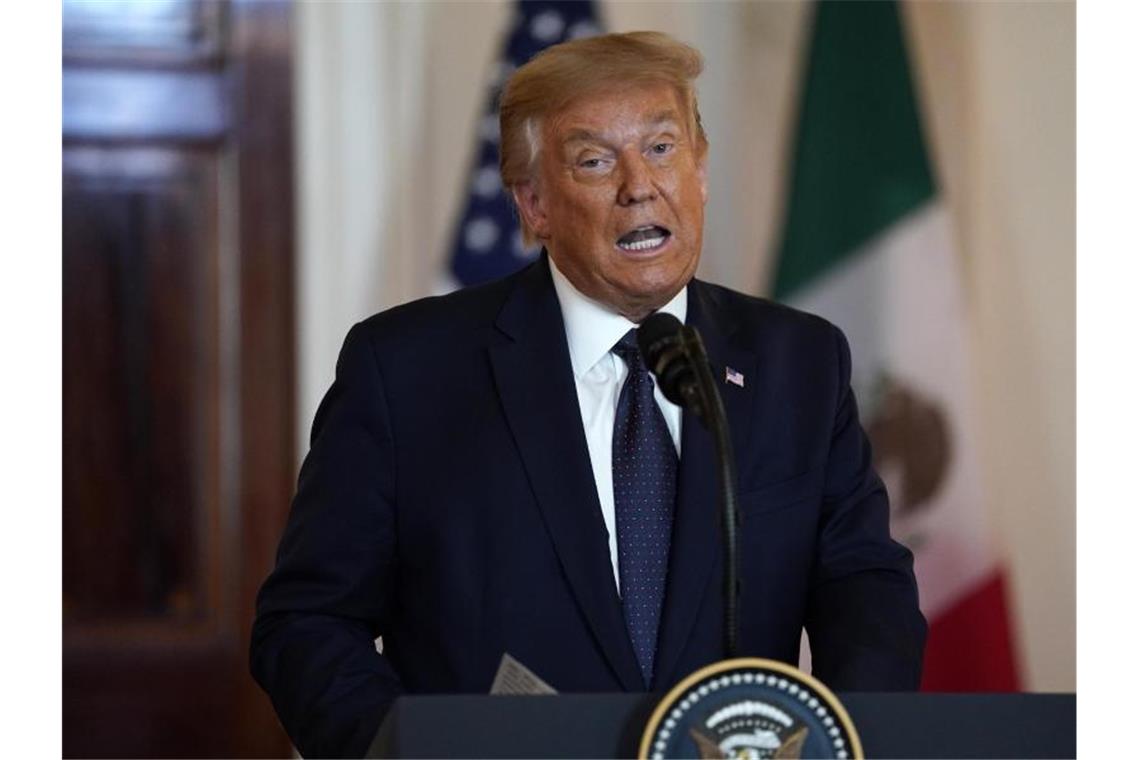 Supreme Court beendet Streit um Trump-Finanzunterlagen nicht US-Präsident Donald Trump spricht auf einer Pressekonferenz. Foto: Evan Vucci/AP/dpa