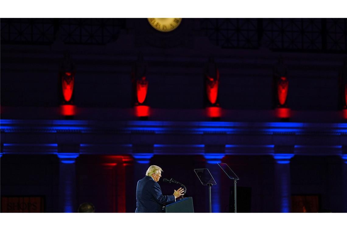 US-Präsident Donald Trump spricht beim jährlichen Fundraising-Dinner des National Republican Congressional Committee (NRCC).