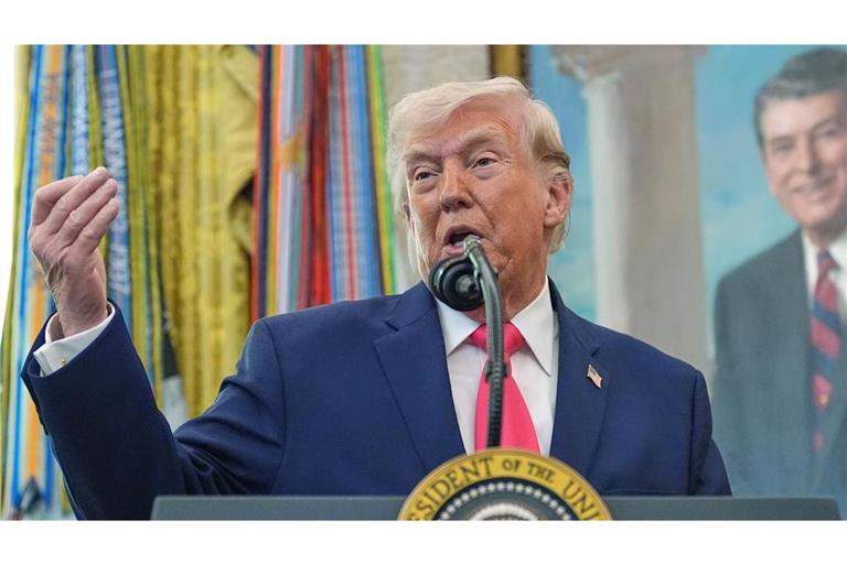 US-Präsident Donald Trump spricht im Oval Office des Weißen Hauses