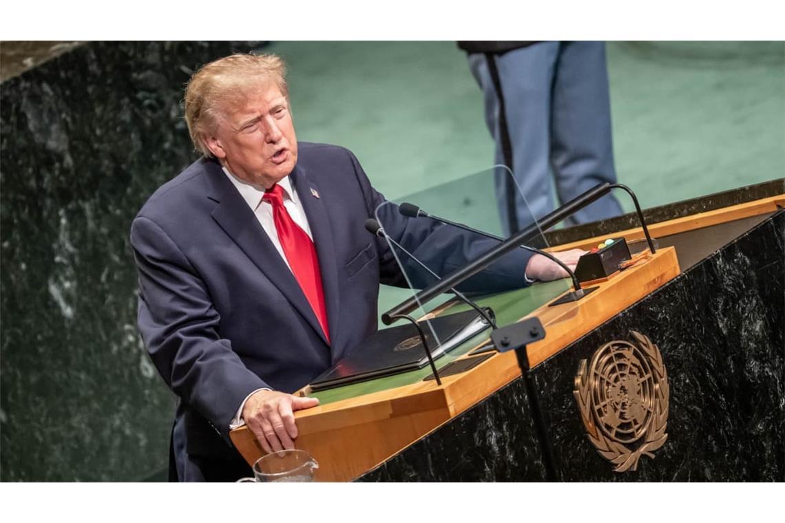 US-Präsident Donald Trump spricht zu Beginn der UN Generalversammlung bei den Vereinten Nationen.