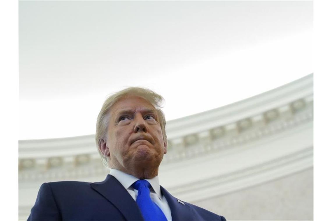 US-Präsident Donald Trump zur Entscheidung des Obersten Gerichts: „Das ist ein großer und skandalöser Justizirrtum.“. Foto: Patrick Semansky/AP/dpa