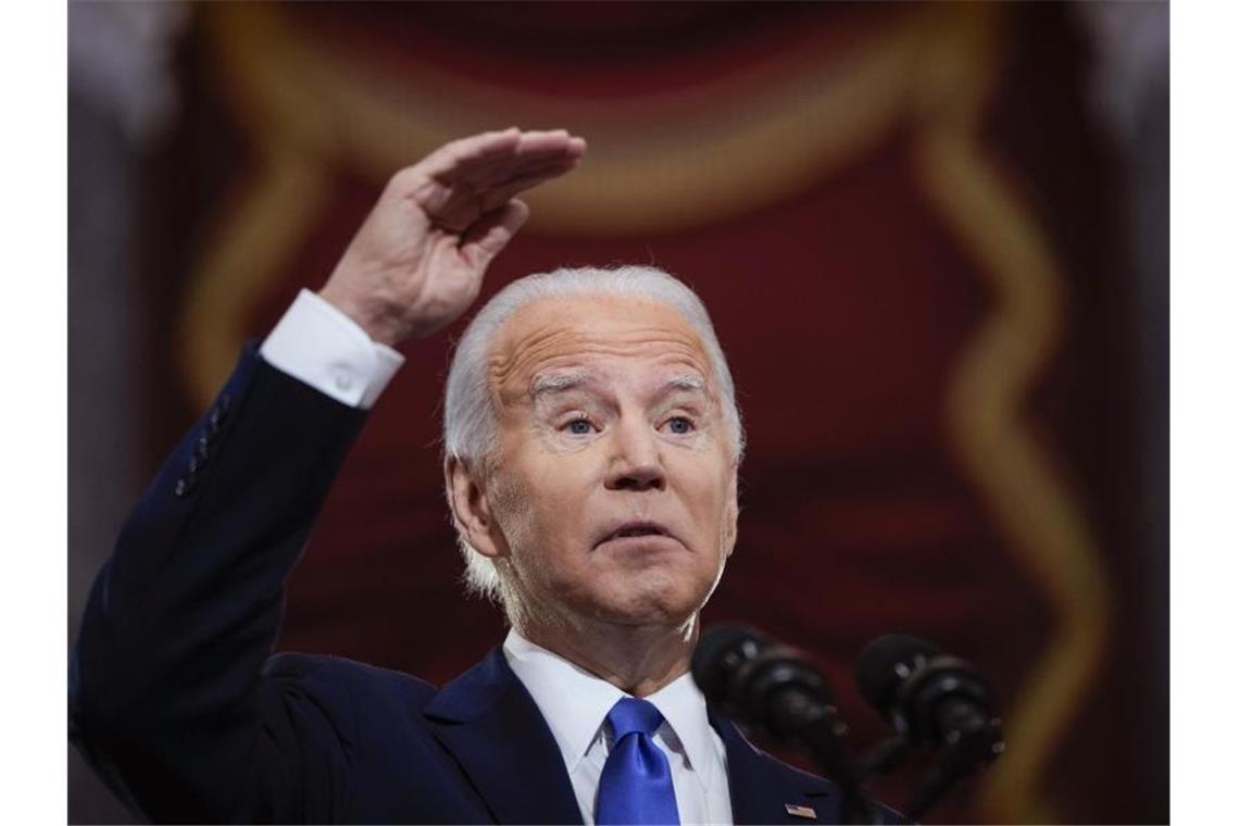 Kapitol-Jahrestag: Biden macht Trump verantwortlich US-Präsident Joe Biden macht seinen Vorgänger für den Sturm aufs Kapitol verantwortlich. Foto: Drew Angerer/Pool Getty Images North America/AP/dpa
