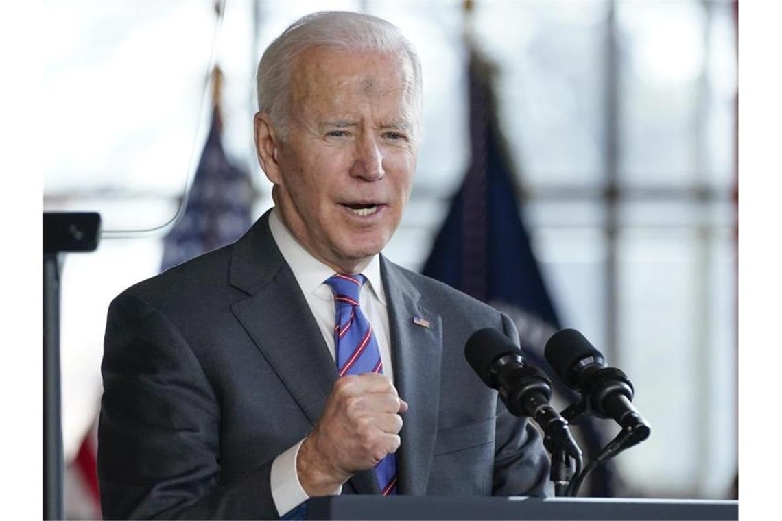 US-Präsident Biden setzt auf heimische Produktion US-Präsident Joe Biden setzt für die Konjunktur auf Produkte „made in America“. Foto: Patrick Semansky/AP/dpa