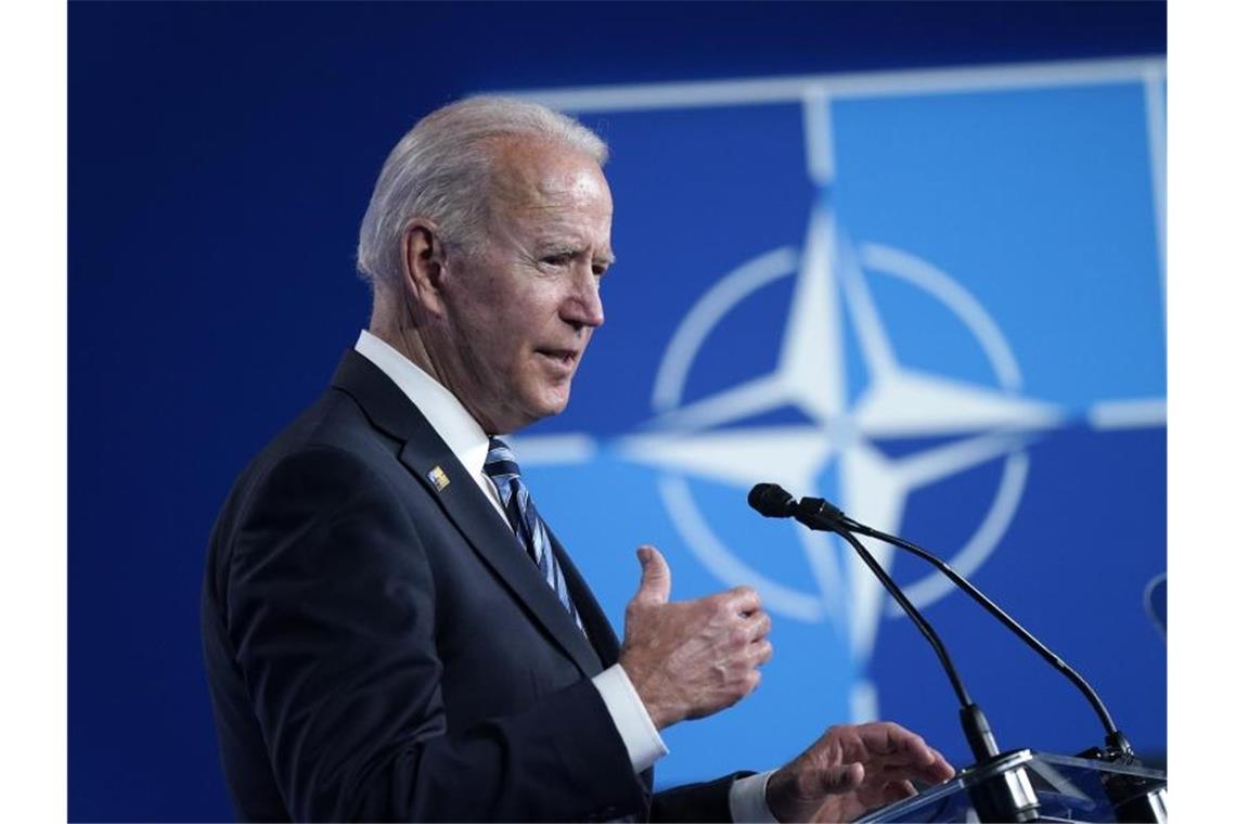 Nato-Gipfel: Merkel spricht von Neuanfang - China im Fokus US-Präsident Joe Biden sieht die demokratischen Werte der Nato unter Druck. Foto: Patrick Semansky/ AP/dpa