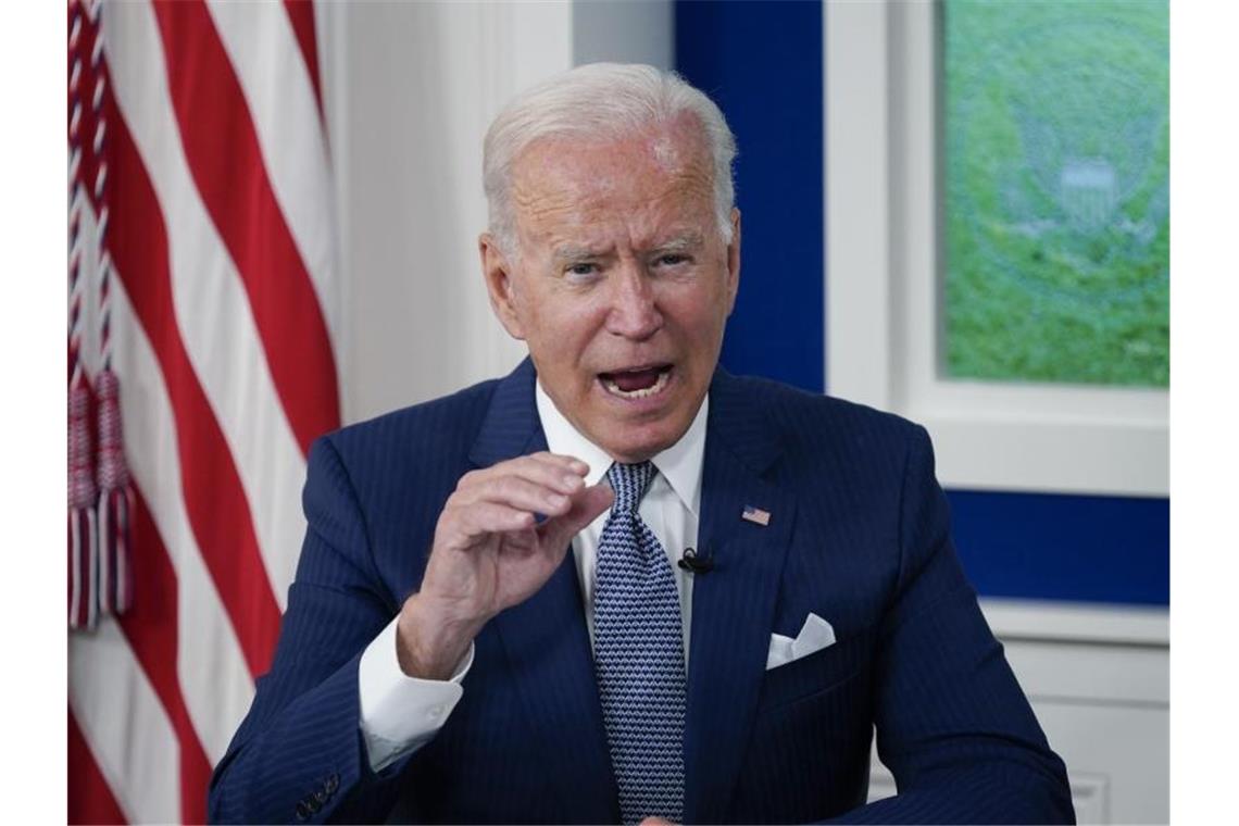 US-Präsident Joe Biden: „Um die Pandemie hier zu besiegen, müssen wir sie überall besiegen.“. Foto: Evan Vucci/AP/dpa