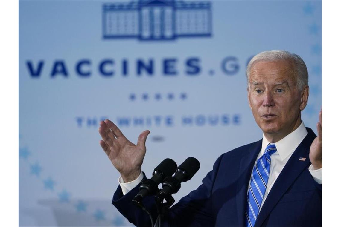 US-Präsident Joe Biden verteidigt weitgehende Corona-Impfpflichten für Arbeitnehmer. Foto: Susan Walsh/AP/dpa