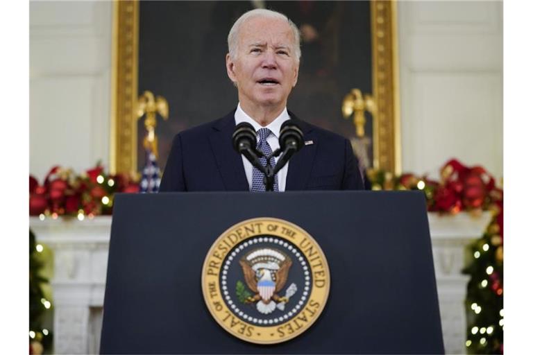 US-Präsident Joe Biden warnt Russland vor einer militärischen Aktion gegen die Ukraine. Foto: Evan Vucci/AP/dpa