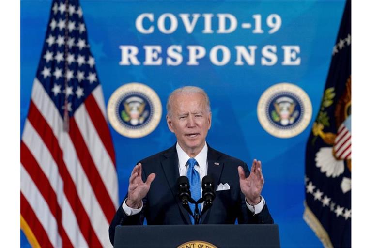 US-Präsident Joe Biden will übrig gebliebenen Corona-Impfstoff weitergeben. Foto: Andrew Harnik/AP/dpa
