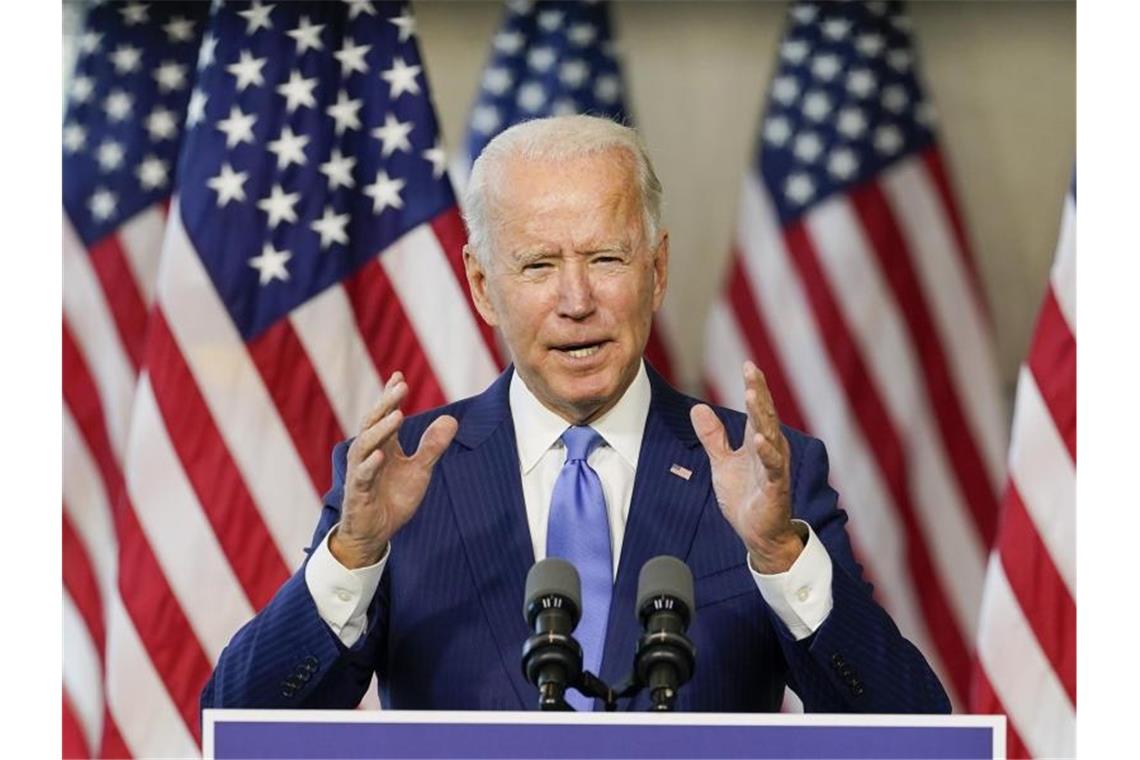 US-Präsidentschaftskandidat Joe Biden ist für keine schnelle Ginsburg-Nachfolge am Obersten Gericht. Foto: Carolyn Kaster/AP/dpa