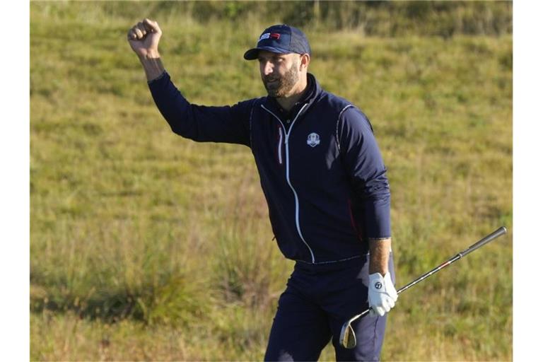 US-Star Dustin Johnson gewann bisher alle Partien, in denen er bislang eingesetzt wurde. Foto: Charlie Neibergall/AP/dpa