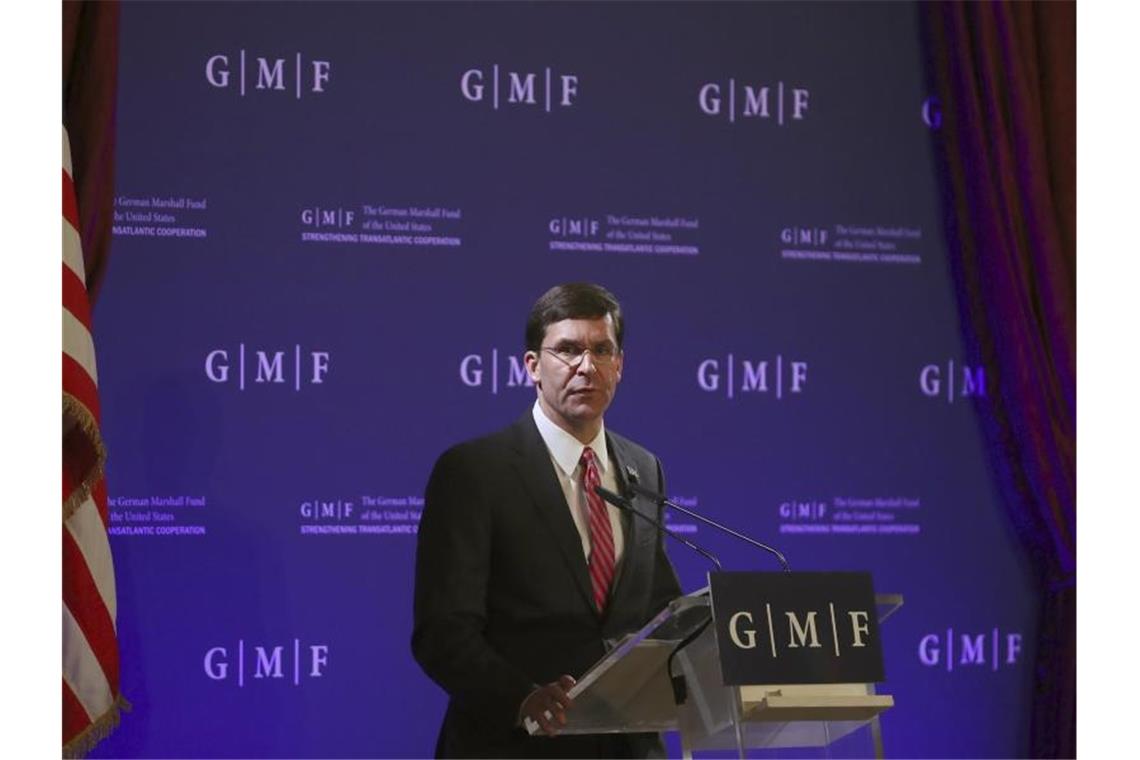 US-Verteidigungsminister Mark Esper: „So weit ich weiß, geht es in dem Vorschlag darum, dass europäische Partner gemeinsame Patrouillen in diesem neuen Korridor durchführen wollen. Ich denke, das ist gut.“. Foto: Francisco Seco/AP Pool/dpa