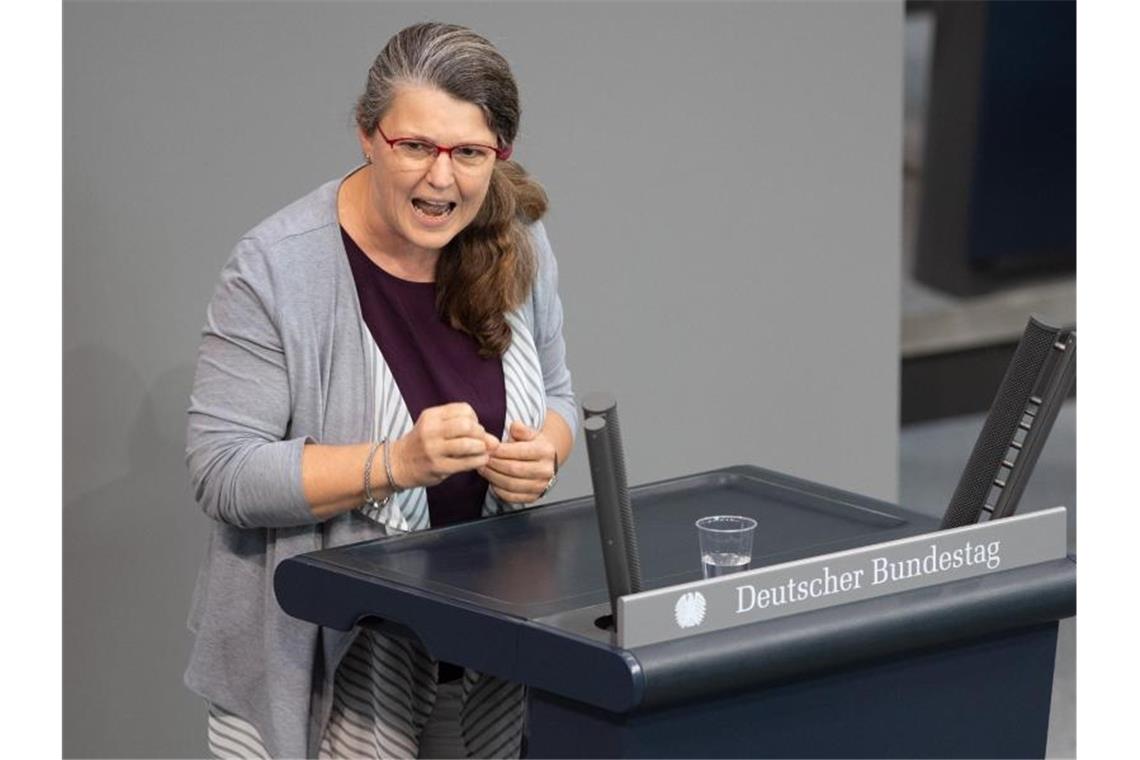 Ute Vogt (SPD) spricht in der Plenarsitzung im Deutschen Bundestag. Foto: Christophe Gateau/dpa