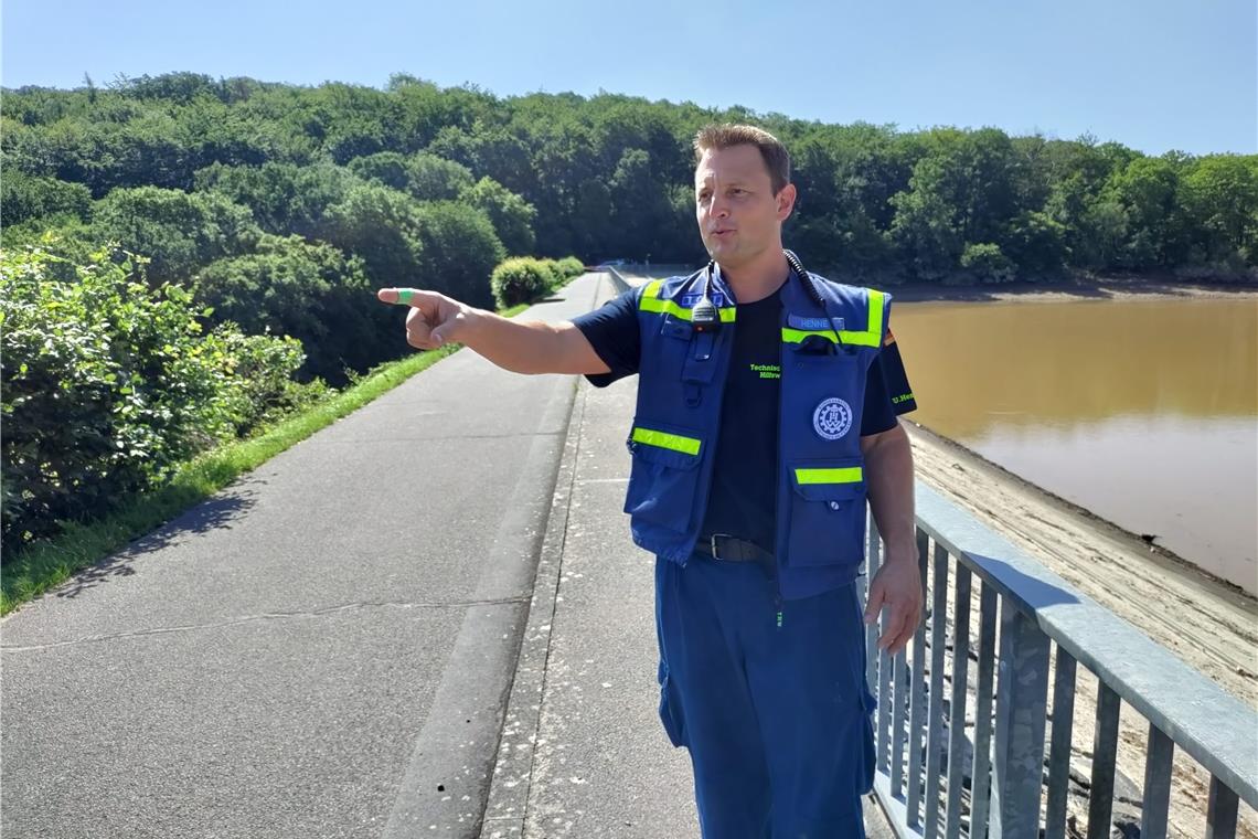 Permanente Überwachung des Pegels Uwe Henne auf der Steinbachtalsperre.