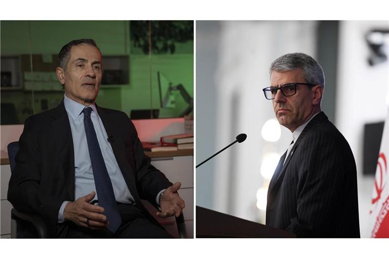 Vali Nasr, Professor an der Johns Hopkins University in Washington (links) und der Sprecher des iranischen Außenamtes Ismail Baghai.