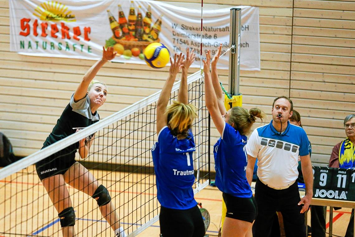 Pflicht erfüllt, an der Kür gescheitert Vanessa Maglica (links) tat sich mit der TSG im Heimspiel gegen Stuttgart nicht leicht, überwand den Gegner am Ende aber souverän. Foto: A. Becher