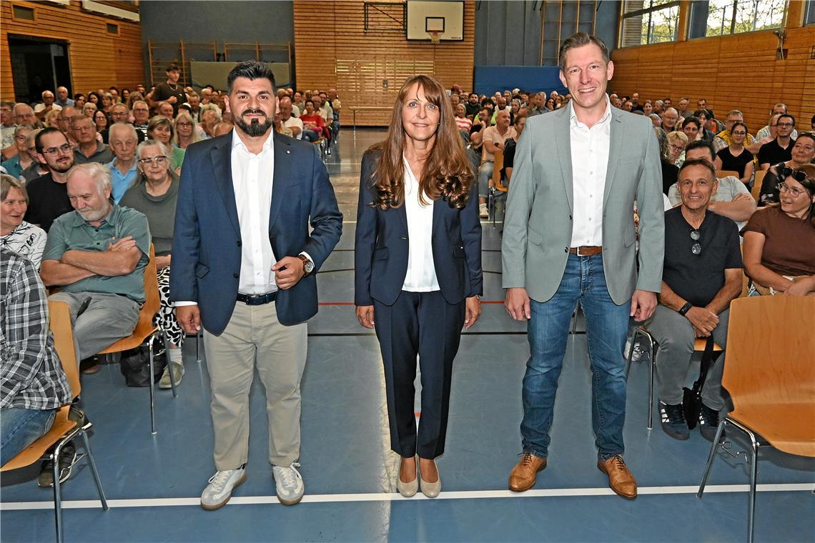 Vatan Ukaj, Bürgermeisterin Sabine Welte-Hauff und Matthias Hedrich (von links) stehen zur Wahl. Foto: Tobias Sellmaier
