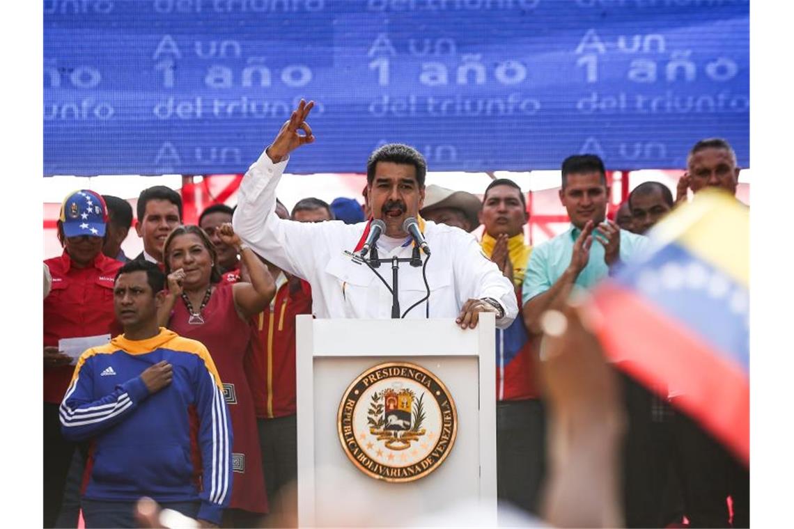 Venezuelas Staatspräsident Nicolás Maduro spricht in Caracas. Foto: Pedro Mattey