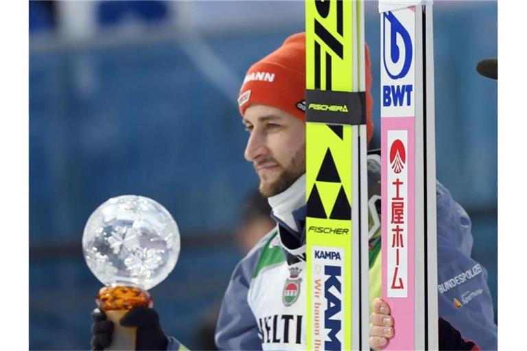 Verbuchte mit Platz zwei in Garmisch-Partenkirchen sein bislang bestes Saisonergebnis: Markus Eisenbichler. Foto: Angelika Warmuth/dpa