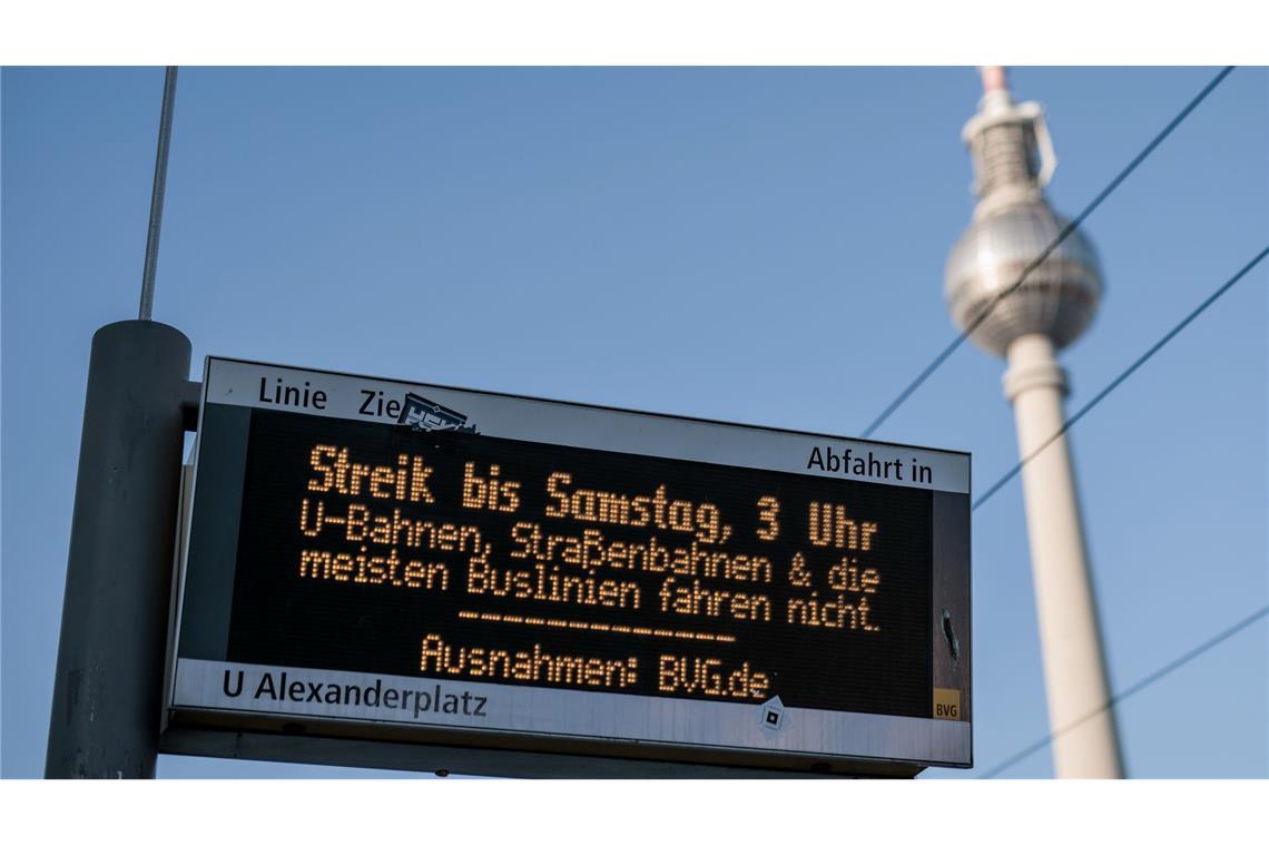 Verdi bestreikt erneut für zwei Tage Berliner Nahverkehr