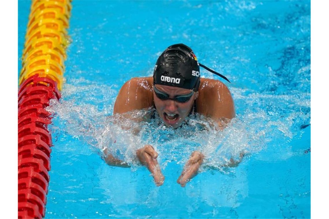 Verena Schott ist in Tokio erneut zur Bronzemedaille geschwommen. Foto: Marcus Brandt/dpa