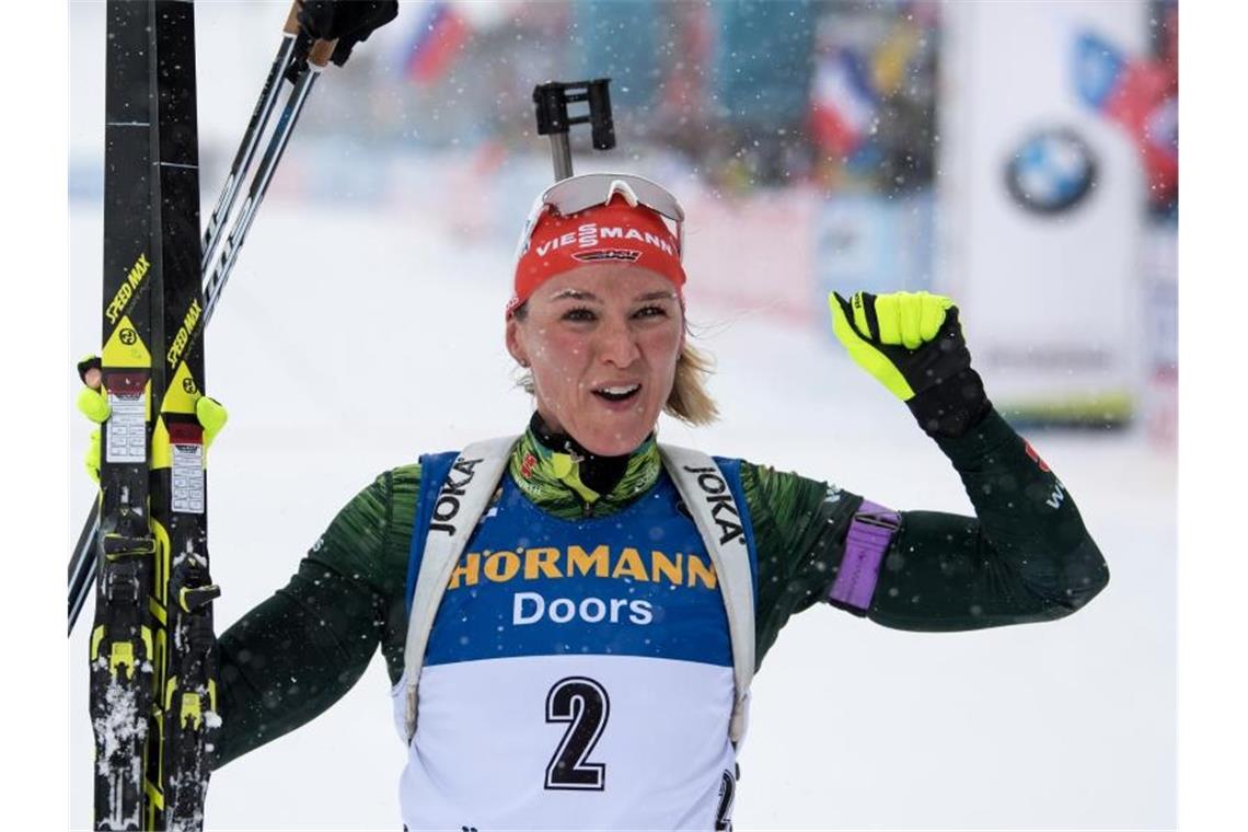 Das bringt der Wintersport am Sonntag Verfolgungs-Weltmeisterin Denise Herrmann macht sich Hoffnungen auf einen Podestplatz im Sprint. Foto: Sven Hoppe/dpa