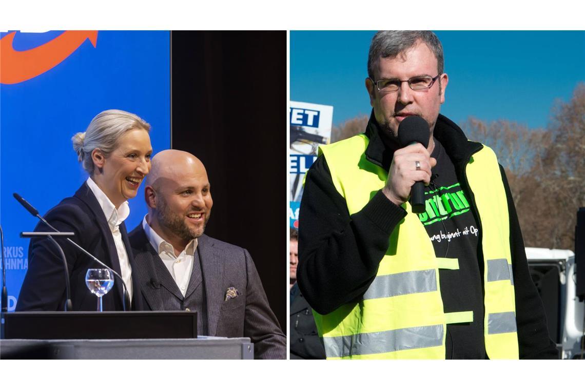 Vergangene Woche waren AfD-Chefin Alice Weidel und Markus Frohnmaier, Ministerpräsidenten-Kandidat, mit Oliver Hilburger, Vorstand der rechten Mercedes-Gewerkschaft „Zentrum“ vor dem Untertürkheimer Mercedes-Werk.