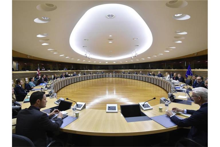 Verhandlungsrunde über die künftigen Handelsbeziehungen der EU und Großbritannien. Foto: John Thys/AFP Pool/AP/dpa