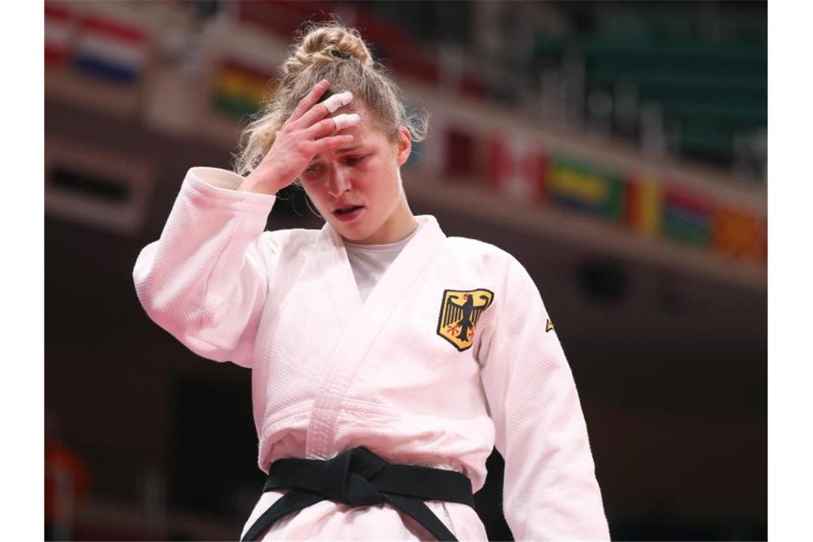 Das war die Olympia-Nacht Verlor bereits ihren Auftaktkampf in Tokio: Judoka Theresa Stoll. Foto: Friso Gentsch/dpa