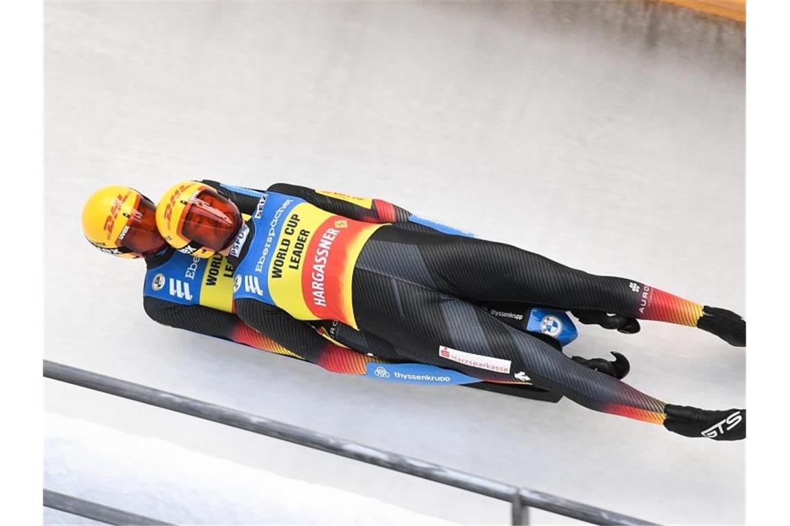 Doppelsitzer Eggert/Benecken verpassen Sieg in Sotschi Verpasste in Sotchi den Sieg: Toni Eggert und Sascha Benecken. Foto: Vladimir Astapkovich/Sputnik/dpa