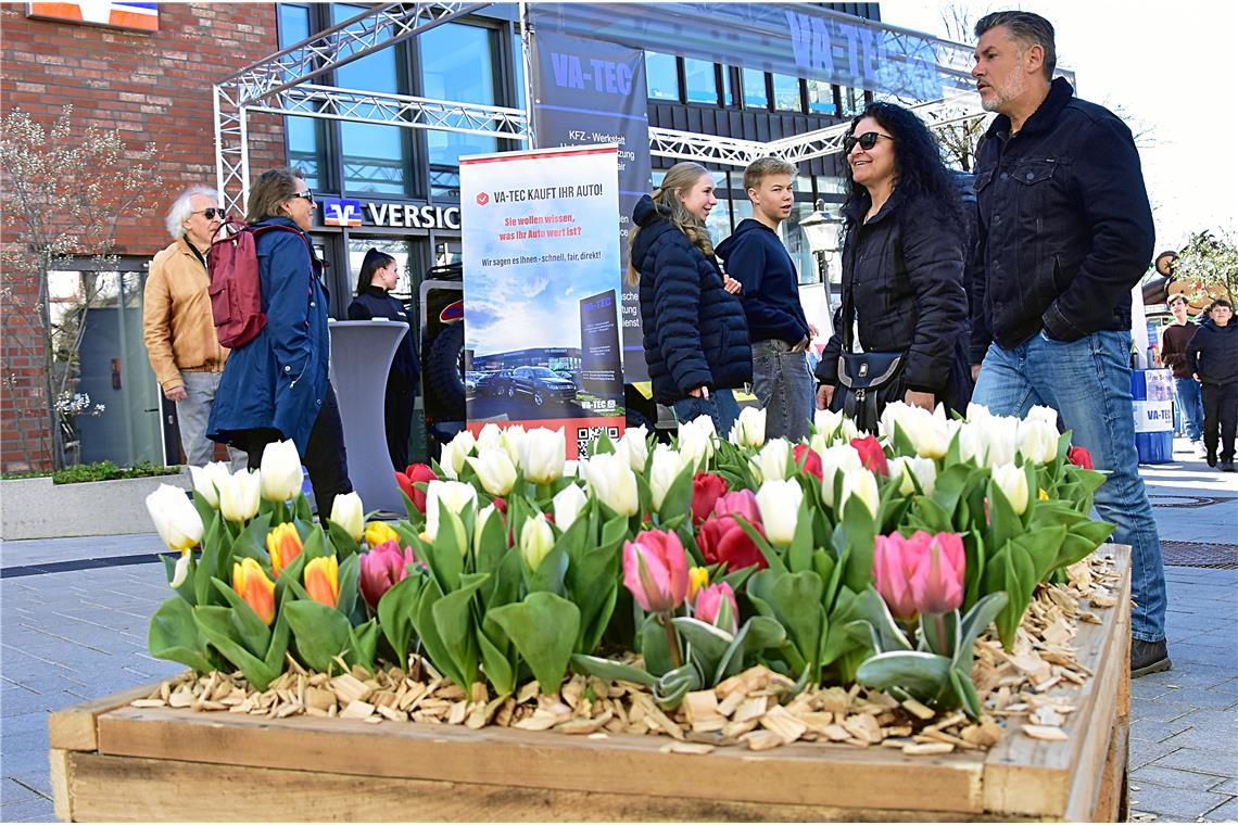 Verschiedene Unternehmen präsentieren sich auf der Veranstaltung