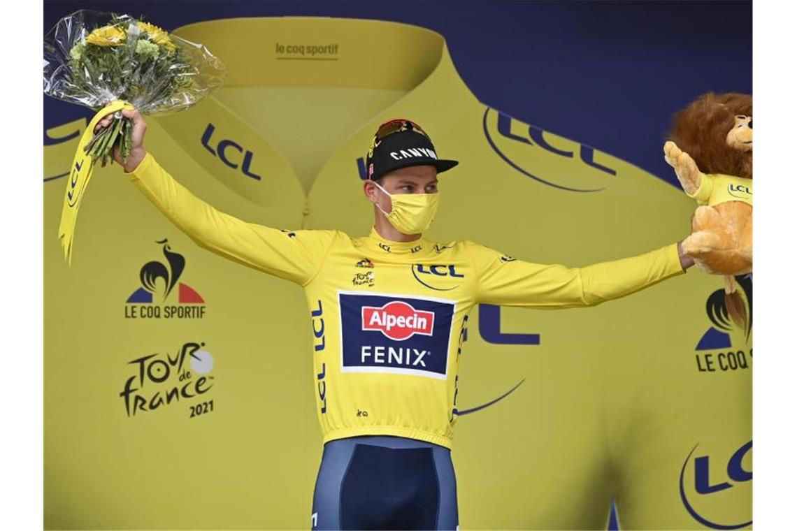 Das bringt der Tag bei der Tour de France Verteidigt Mathieu van der Poel sein Gelbes Trikot auch auf der ersten Bergetappe der Tour 2021?. Foto: David Stockman/BELGA/dpa
