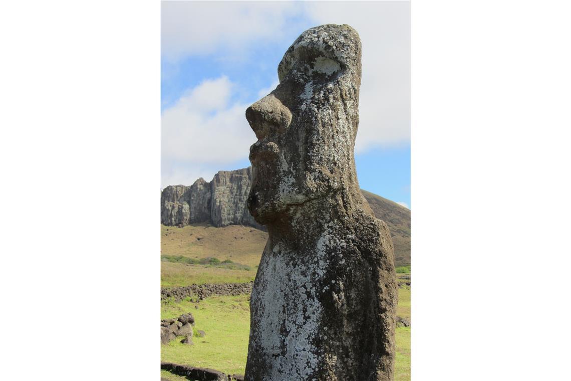 Verwittert und ein wenig geheimnisvoll sehen die Moai-Figuren auf der Osterinsel aus. Sie sind stumme Zeugen einer vergangenen Zeit.