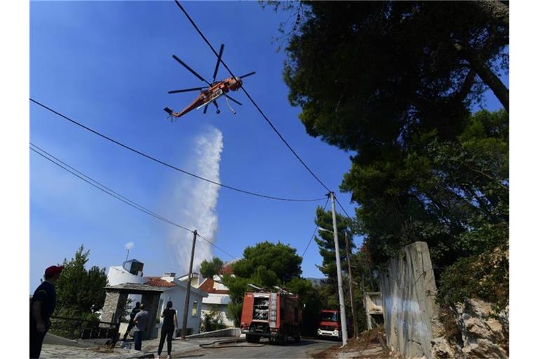 Verzweifelter Kampf gegen die Flammen: Mittlerweile bekommen die südeuropäischen Staaten Unterstützung aus dem Ausland - in Deutschland wird allerdings noch geprüft, wie man helfen kann. Foto: Michael Varaklas/AP/dpa