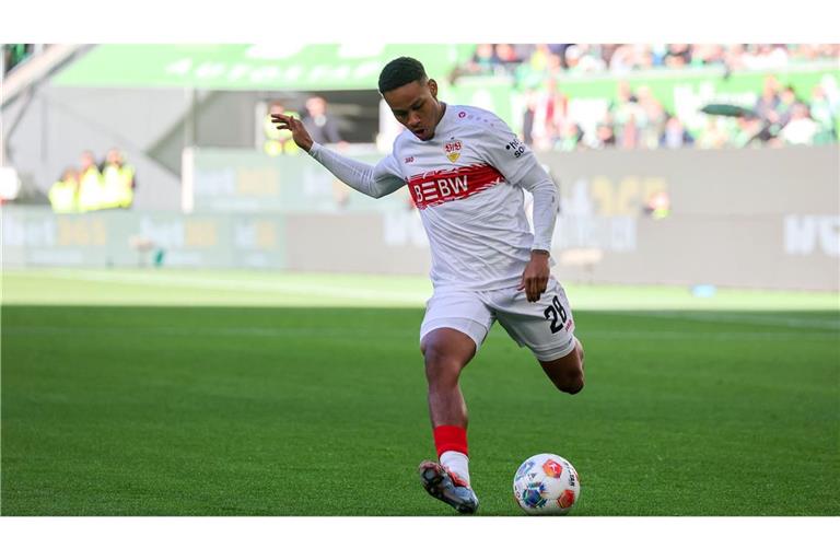 VfB-Stürmer Nartey gegen Wolfsburg.