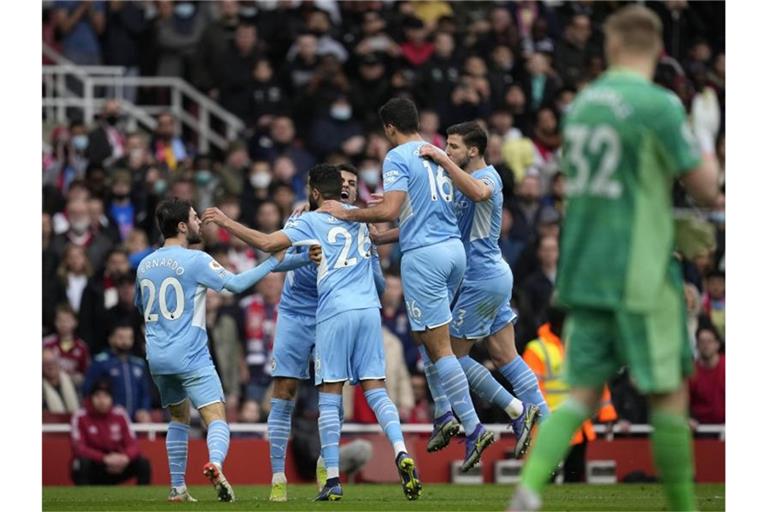 Viel Grund zu feiern hat derzeit Manchester City. Foto: Matt Dunham/AP/dpa