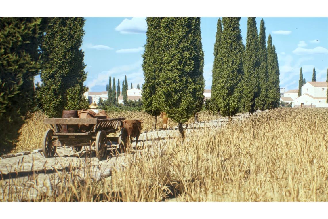 Vielbefahrene Straßen waren oft gepflastert, wie in der antiken Stadt Timgad in Algerien