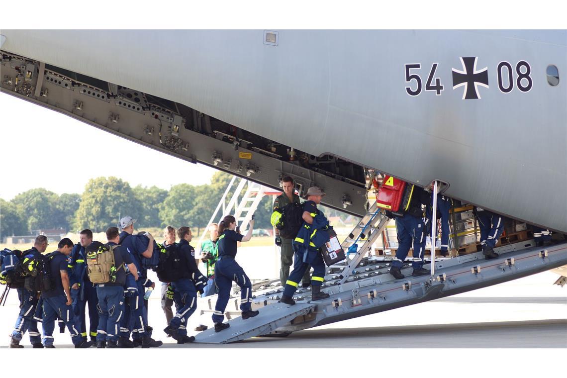 Vier Bundeswehrmaschinen bringen Hilfskräfte und Material nach Venezuela.