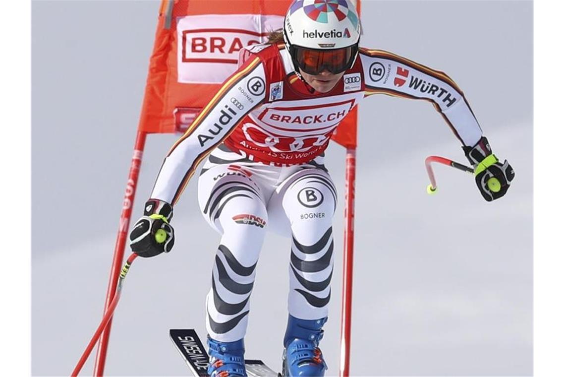 Viktoria Rebensburg kam beim Super-G in St. Moritz auf Rang zehn. Foto: Alessandro Trovati/AP/dpa