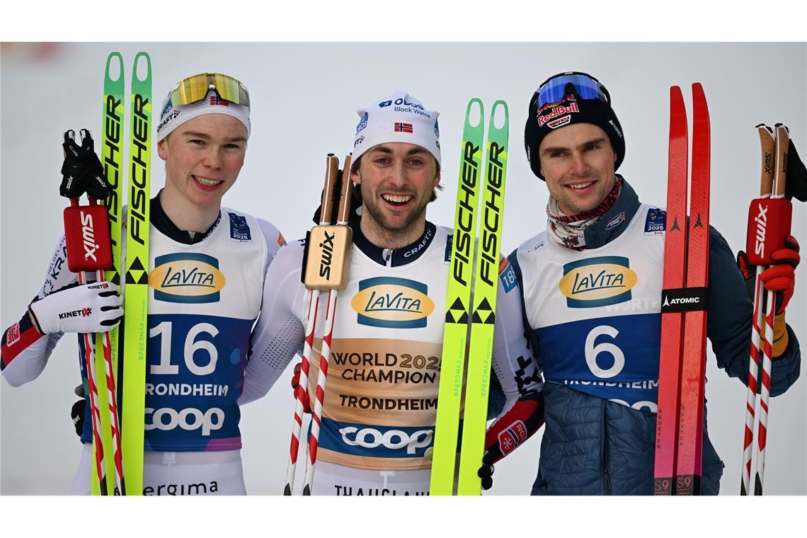 Geiger holt Bronze bei WM - Riiber "der Beste aller Zeiten" Vinzenz Geiger (r) hat seine zweite Medaille in Trondheim gewonnen.