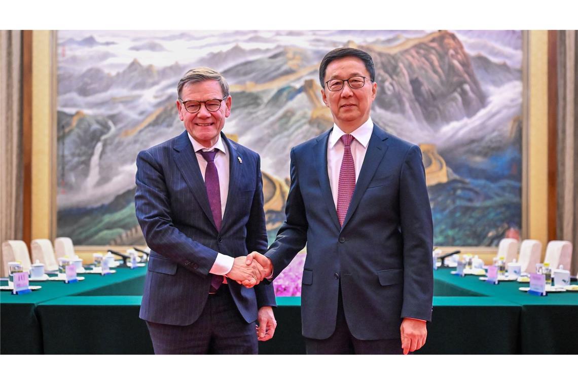 Vize-Präsident Han Zheng war Wadephuls ranghöchster Gastgeber in Peking.