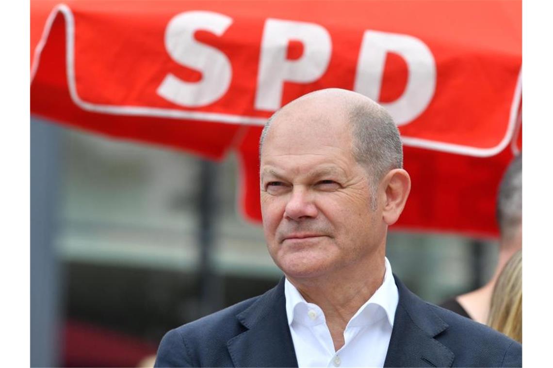 Vizekanzler Olaf Scholz (SPD) vergangene Woche bei einer Wahlkampfveranstaltung in Chemnitz. Foto: Hendrik Schmidt