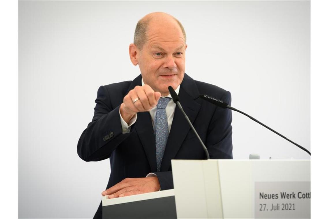 Vizekanzler Olaf Scholz verteidigt die Corona-Testpflichten für nach Deutschland Einreisende. Foto: Soeren Stache/dpa-Zentralild/dpa