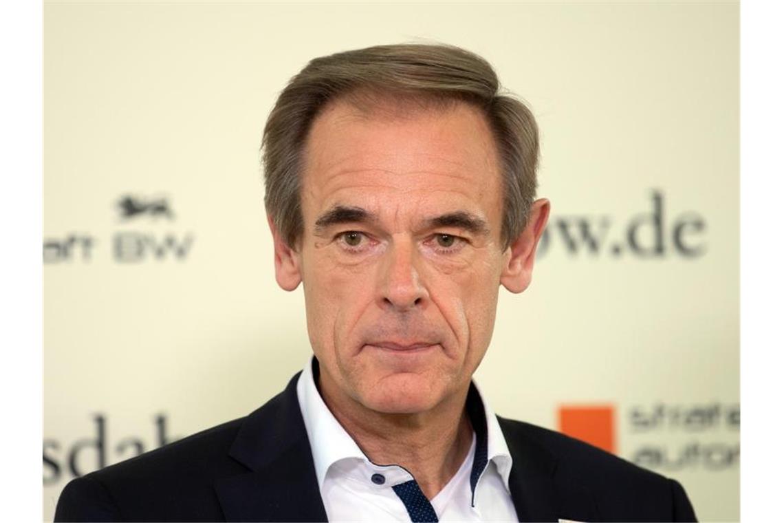 Volkmar Denner, Vorstandsvorsitzender der Robert Bosch GmbH, nimmt an einer Pressekonferenz teil. Foto: Soeren Stache/dpa/Archivbild