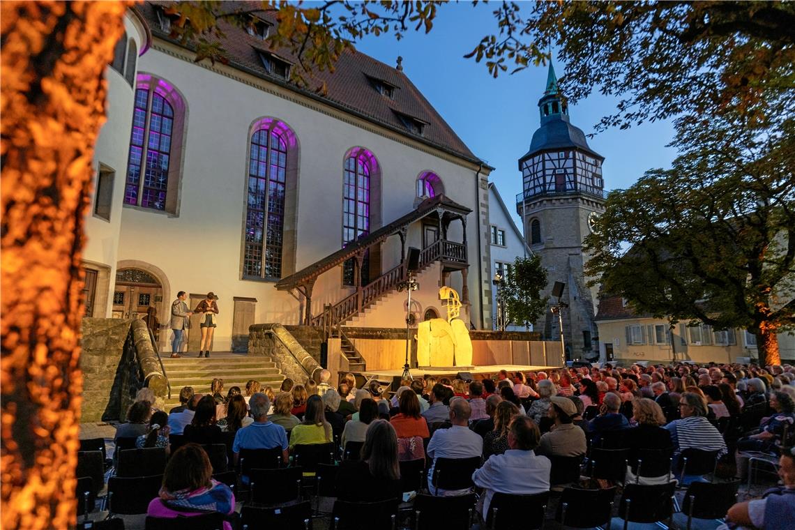 Voll besetzt waren die Reihen bei den Aufführungen des Freilichtspektakels „Der Gänsekrieg“ in Backnang. Archivfoto: Alexander Becher 