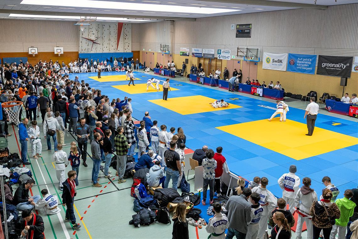 Volles Haus und Action auf vier Matten: Die Backnanger Mörikehalle ist zwei Tage voll ausgelastet gewesen. Foto: Alexander Becher