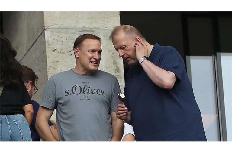 Vom Fußball zum Football: Ingo Schiller (re., neben Ex-Hertha-Spieler Oliver Schmidt) steigt in  verantwortlicher Position in der ELF ein.