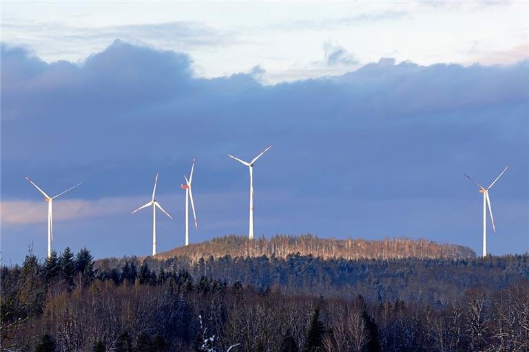 Vom Juxkopf aus bieten sich bei kühlem und sonnigem Februarwetter schöne Aussichten über den Schwäbischen Wald. Foto: A. Becher