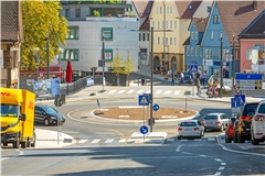 Von der Aspacher Straße wird man in der Bauzeit nur noch nach links in die Talstraße fahren können. Archivfoto: Alexander Becher