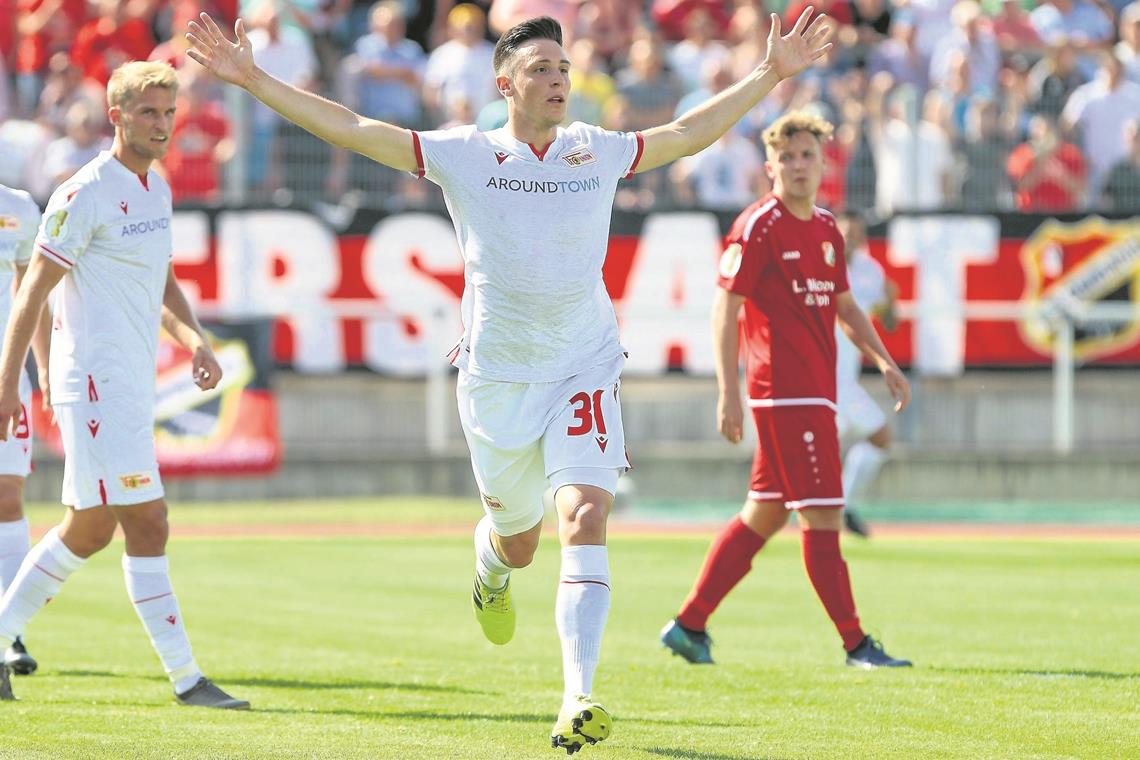 Eine Ausnahmeerscheinung in der Eliteliga Von der Verbands- in die Bundesliga: Keven Schlotterbeck. Der Ex-Backnanger wurde von Freiburg an Union Berlin ausgeliehen. In der Bundesliga war er mittlerweile 14 mal am Ball. Foto: Imago